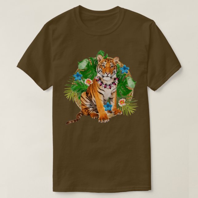 Camiseta Tigre tropical (Frente do Design)