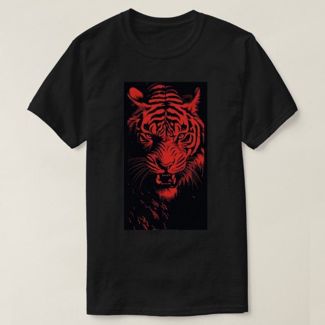 Camiseta Tigre Vermelho  (Frente do Design)