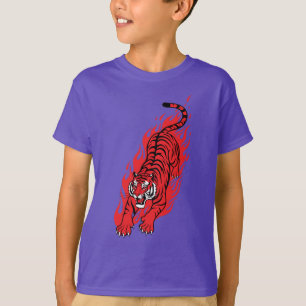 Camiseta Tigre Vermelho Voador - Teto do Urso Fogo