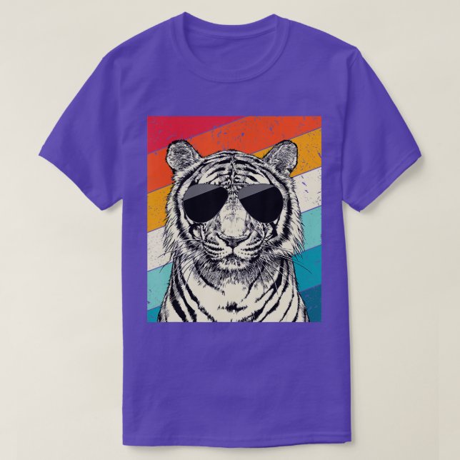 Camiseta Tigre-Vintage com óculos solares (Frente do Design)