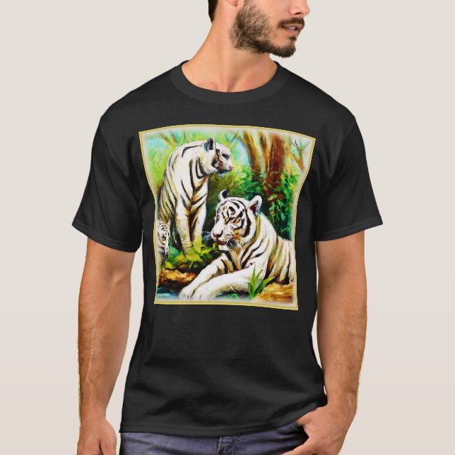 Camiseta Tigres Brancos Na Selva. Comprar Agora (Frente)