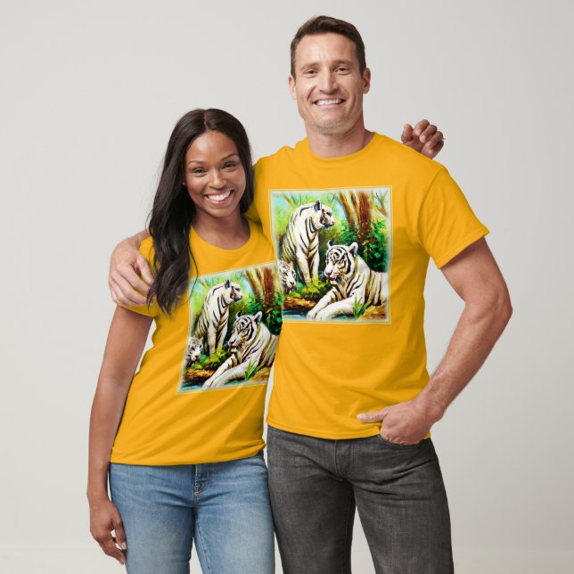 Camiseta Tigres Brancos Na Selva. Comprar Agora (Unissex)