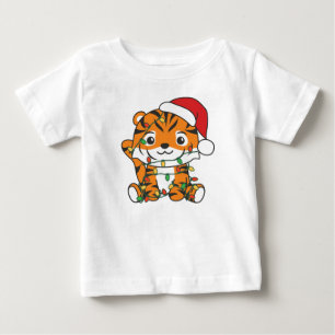 Camiseta Tigres de Natal para Animais de Inverno de Tigre