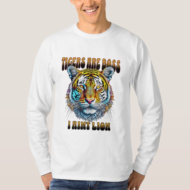 Camiseta Tigres são Chefe | I Leão De Tonalidade (Frente)