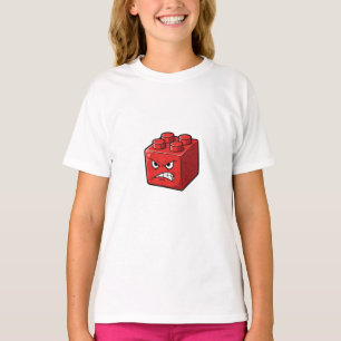 Camiseta Tijolo de Brinquedo Vermelho Irritado para Criança