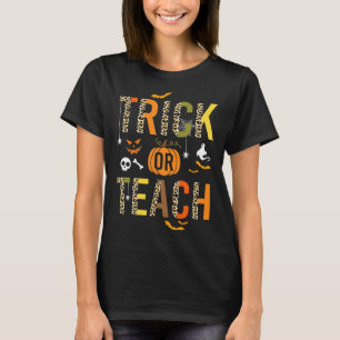 Camiseta Tijolo Leopardo Ou Ensino De Ensino De Halloween Q