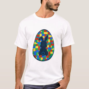 Camiseta Tijolos de Construção Coelho de Páscoa Meninos Men