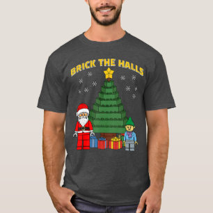Camiseta Tijolos de Construção de Natal Tijolo Salões de Bl