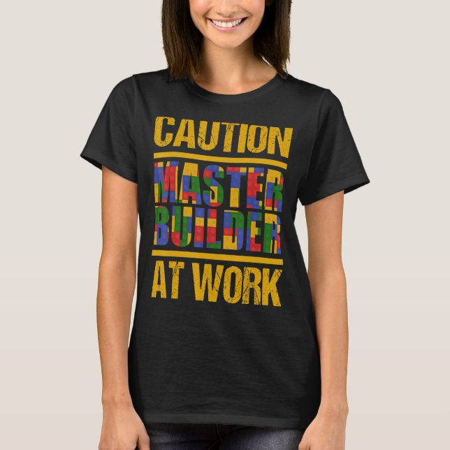 Camiseta Tijolos dos blocos componentes do Master Builder 1 (Frente)