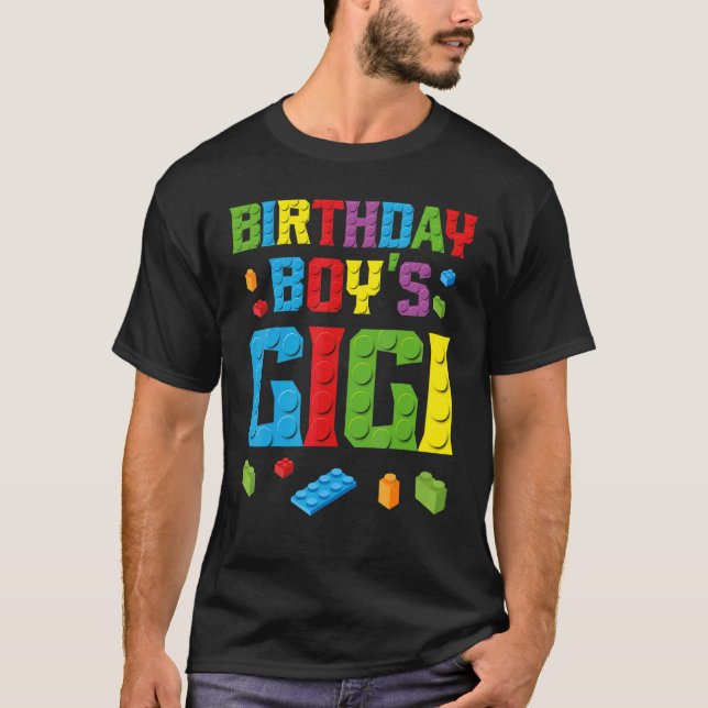 Camiseta Tijolos para Construção Gigi do Aniversário do Mas (Frente)