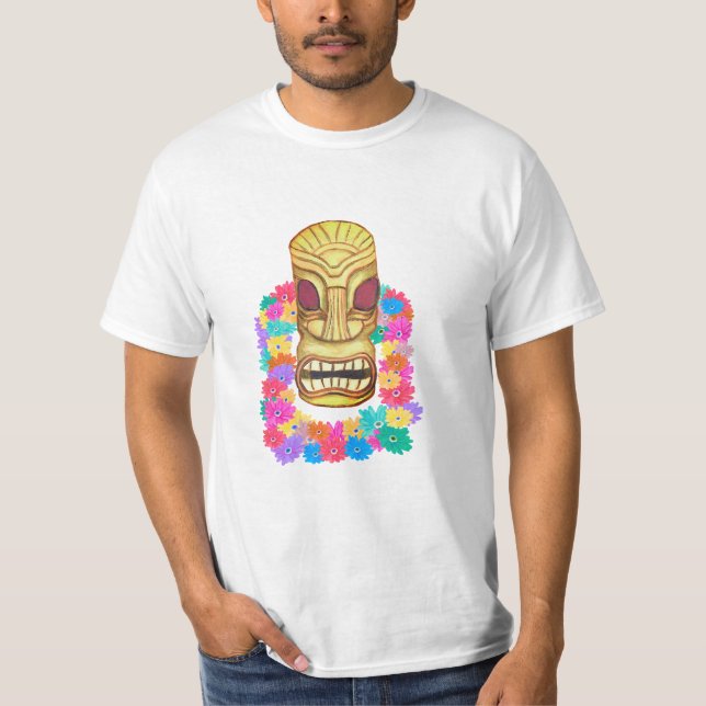 Camiseta Tiki Head Havaiian Lei (Frente)
