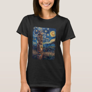 Camiseta Tiki Luau Havaí Havaii Tiki Mask Starry Night P