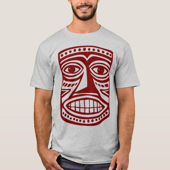 Camiseta Tiki Mask III - Burgandy (Frente)