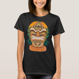 Camiseta Tiki Mask Statue Hawaiian Luau Party Tropical Tiki