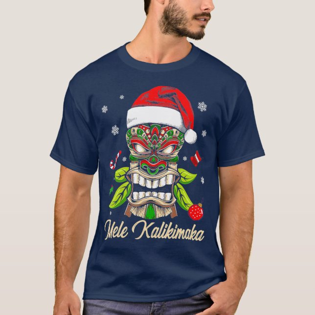 Camiseta Tiki Mele Kalikimaka Havaiano Feliz Natal (Frente)