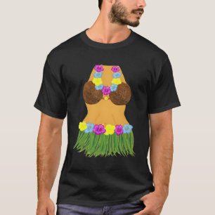 Camiseta Tiki Py Luau Coconut Bra Grass Skirt Lei Flowers