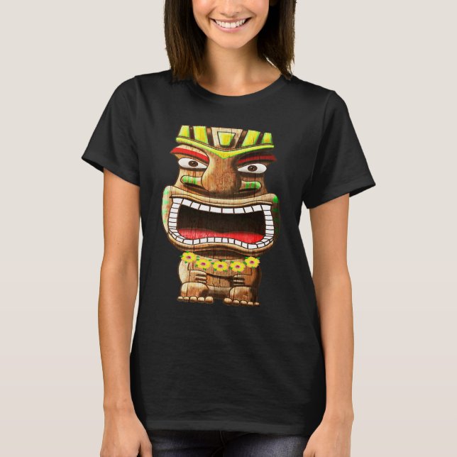 Camiseta Tiki Totem Polynesian Hawaii Mythology (Frente)