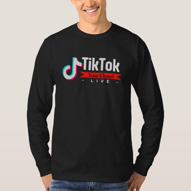 Camiseta Tiktok de impressão do ecrã de saia-T masculino -  (Frente)