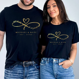 Camiseta Til Death Nos Parte Do Símbolo Infinito Preto E Do