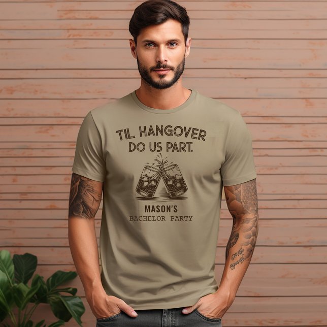 Camiseta Til Hangover Nos Despedida De Solteiro Engraç (Til Hangover Do Us Part Bachelor Party Funny Tri-Blend Shirt)