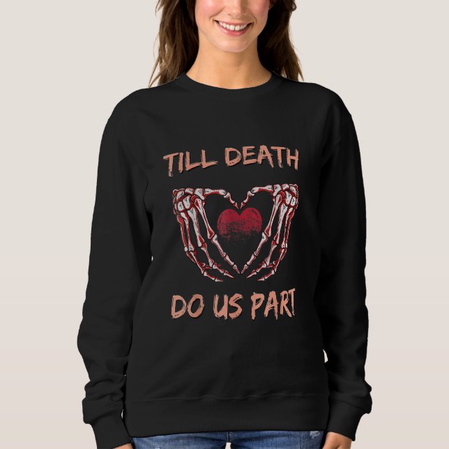Camiseta Till Death Do Us Part Skeleton Heart Hands Valenti (Frente)