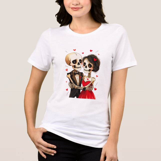 Camiseta Till Undeath Do Us Part Skeleton Couple Design (Frente)