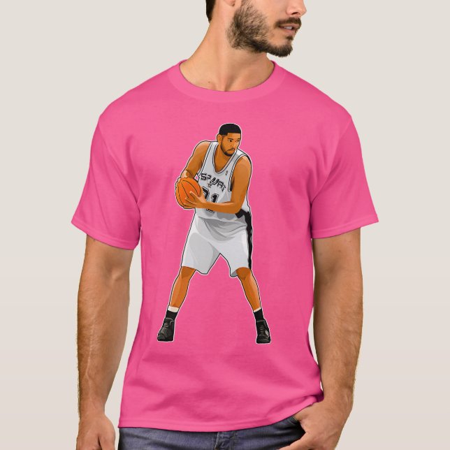 Camiseta Tim Duncan 21 Segure A Bola (Frente)