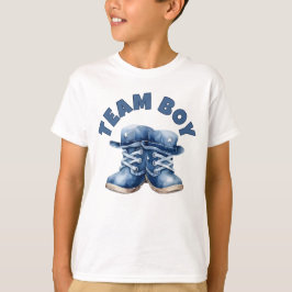 Camiseta Time Boy Cute Little Blue Baby Boots Revisão de Gê