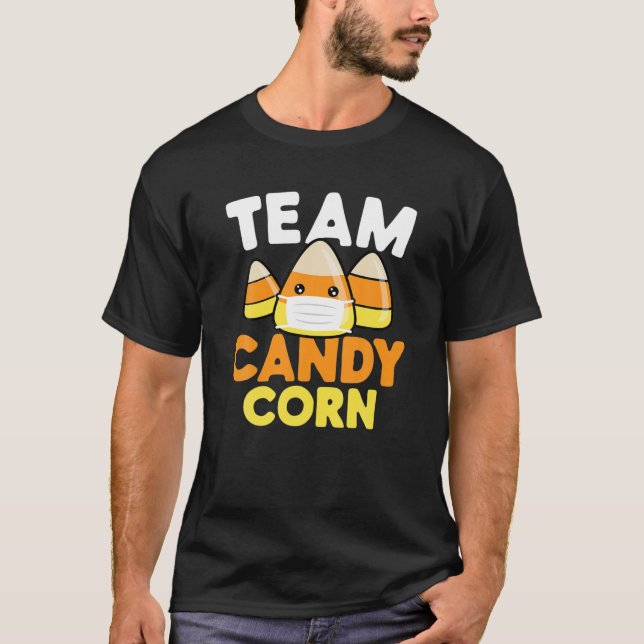 Camiseta Time Candy Corn Cute Face Mask Kawaii Funny Hallow (Frente)