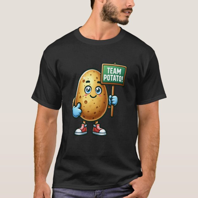 Camiseta Time da Batata, Mascote da Batata Assada, Legume E (Frente)