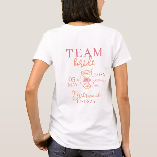 Camiseta TIME DA NOIVA! Festa de Despedida de Solteira com  (Verso)
