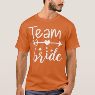 Camiseta Time da Noiva Seta Coração Festa de Casamento e Ba
