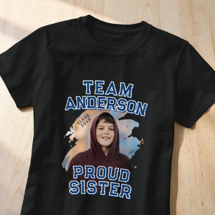 Camiseta Time da [Último Nome] Irmã Orgulhosa Foto de Forma