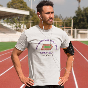 Camiseta Time de atletismo roxo personalizado do ensino méd