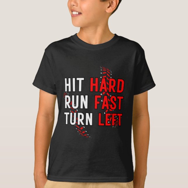 Camiseta Time de beisebol engraçado atingiu corrida rápida  (Frente)