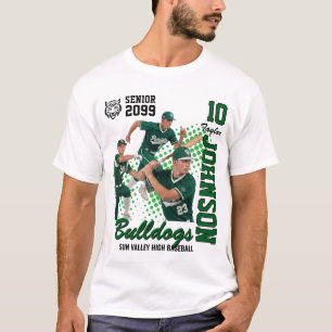 Camiseta Time de Beisebol Foto Personalizada Noite de Forma