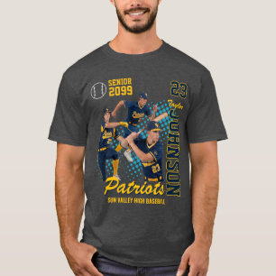 Camiseta Time de Beisebol Foto Personalizada Noite de Forma