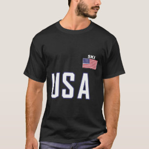 Camiseta Time de Esqui da Bandeira dos EUA Equipamento de E