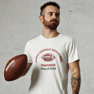 Camiseta Time de Futebol da Maroon High School Personalizad
