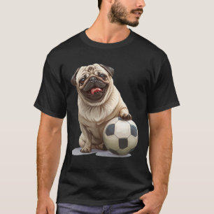Camiseta Time de Futebol de Cachorro Pug Filhote Esportes A