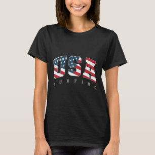 Camiseta Time de Surf Bandeira EUA Atleta de Suporte Surf F