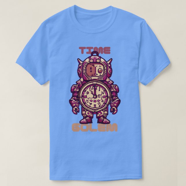 Camiseta Time Golem Funny Surreal Steampunk Alarm Rob (Frente do Design)