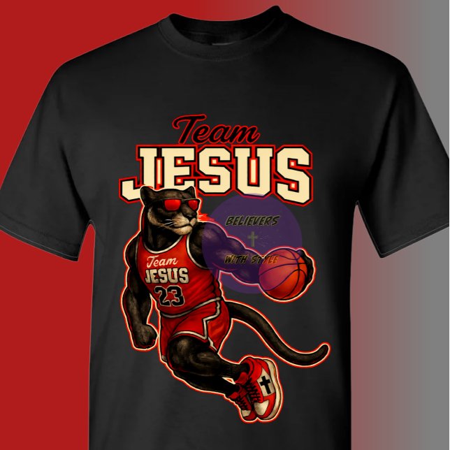 Camiseta Time JESUS -23 Pantera - Cristão (Criador carregado)