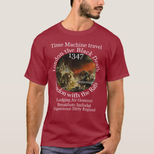 CAMISETA TIME MACHINE VIAGEM LONDON 1347 PRETO