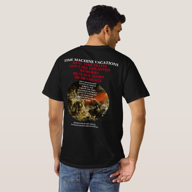 CAMISETA TIME MACHINE VIAGEM LONDON BLACK MORTH PLAGUE 1348 (Parte Traseira Completa)