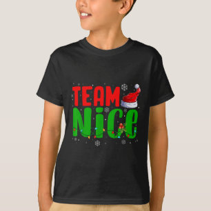 Camiseta Time Naughty Nice Chapéu de Papai Noel Funny Chris