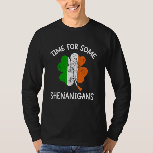 Camiseta Time some shenanigans ireland flag shamrock St Pat (Frente)