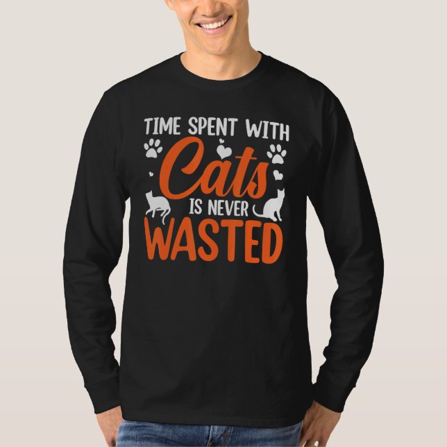 Camiseta Time Spent With Cats Is Never Wasted (Frente)
