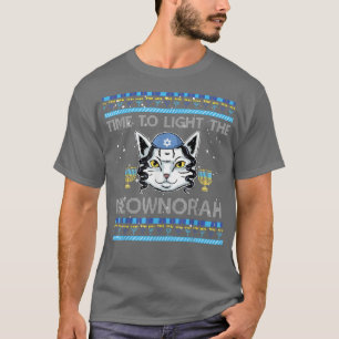 Camiseta Time To Light The Meownorah Cat Menorah Lover Ugly