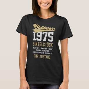Camiseta Timer De 47 Anos De 1975 Solteiro Piece Vintage 47